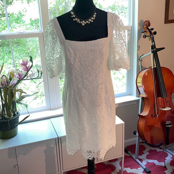 David's Bridal Dresses & Skirts - NWT - Off the shoulder knee length dress